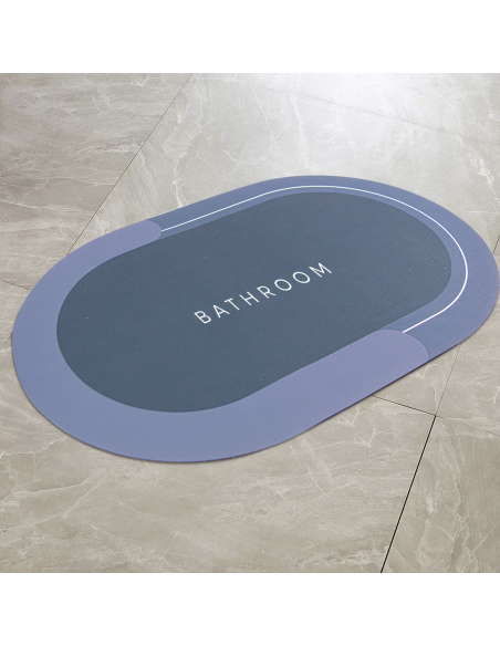 Tapis de bain ovale antidérapant 43x67cm en microfibre absorbante Douche
