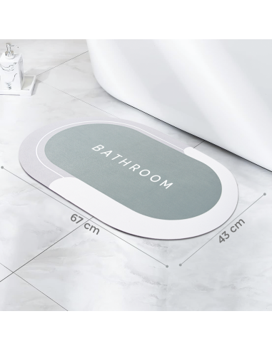 Tapis de bain ovale antidérapant 43x67cm en...