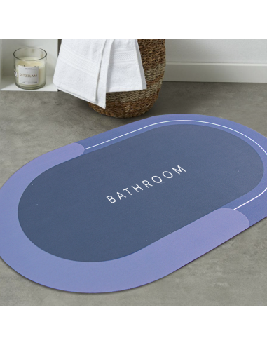 Tapis de bain ovale antidérapant 43x67cm en...
