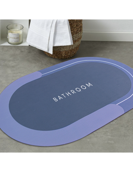 Tapis de bain ovale antidérapant 43x67cm en microfibre absorbante Douche