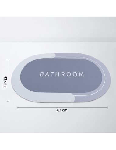 Tapis de bain ovale antidérapant 43x67cm en...