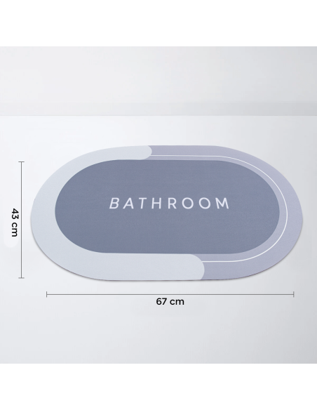 Tapis de bain ovale antidérapant 43x67cm en microfibre absorbante Douche
