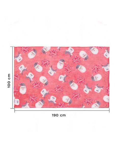 Couverture Magique Enfant Renne et Père Noël Rouge Polaire Fluorescent