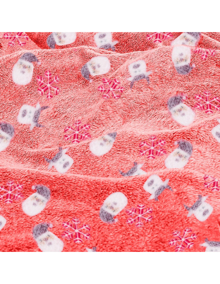 Couverture Magique Enfant Renne et Père Noël Rouge Polaire Fluorescent