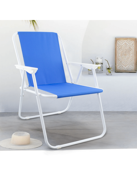 Chaise de jardin pliante en acier Sea Beach Relax pour le camping