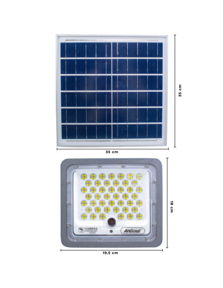 Phare LED avec caméra 5.0 MP Panneau solaire 150W Q-SX75 Chargement Wi-Fi