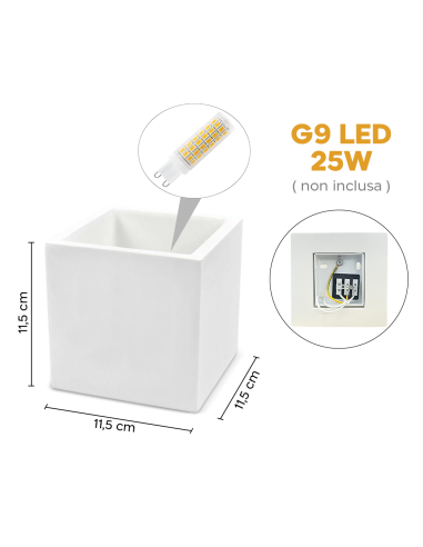 Applique Murale en Plâtre GS-5019 G9 Montage...