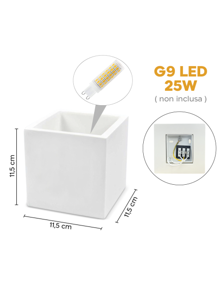 Applique Murale en Plâtre GS-5019 G9 Montage Mural Double Émission de Lumière