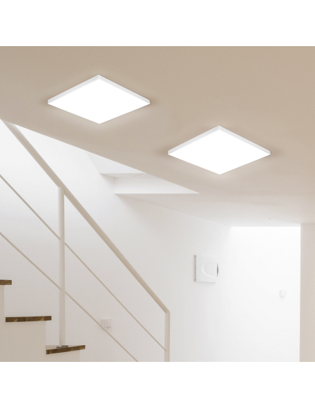 Plafonnier LED 22W Lumière Blanche 6000K Lampe Intérieure Carrée Mince