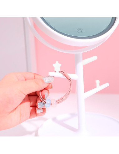 Miroir de maquillage cosmétique de table à LED...