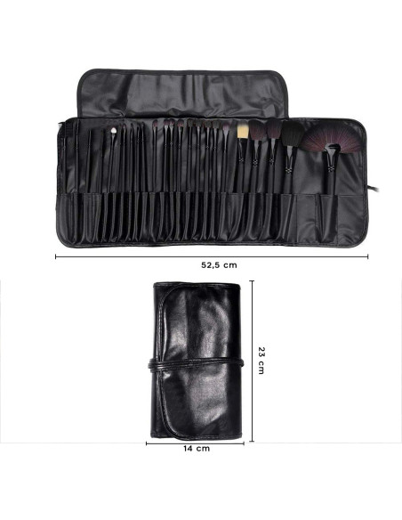 24 pinceaux de maquillage professionnels pour fond de teint et fard à paupières