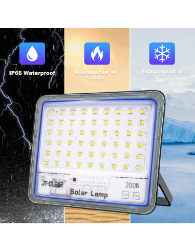 Lampe Panneau Solaire Phare LED 200W 89398...