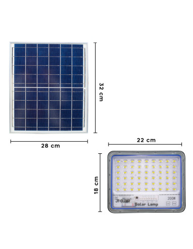 Lampe Panneau Solaire Phare LED 200W 89398...
