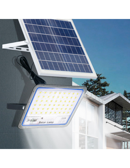 Lampe Panneau Solaire Phare LED 200W 89398 Crépuscule avec Télécommande IP66