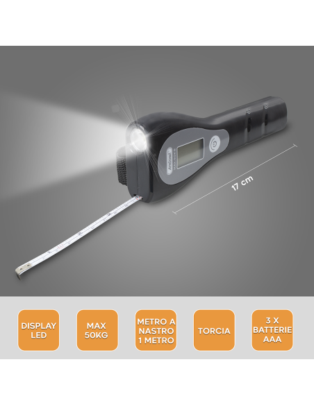 Pèse-bagage numérique portable avec lampe de poche mètre Max 50 kg