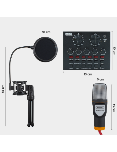 Kit microphone à condensateur pour PC avec...