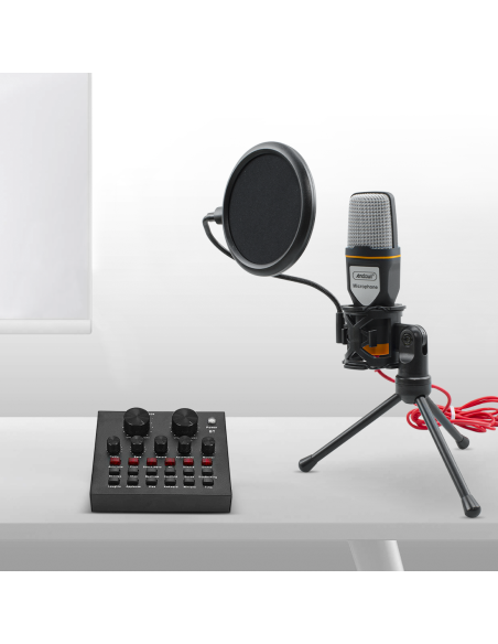 Kit microphone à condensateur pour PC avec filtre anti-pop de carte son trépied