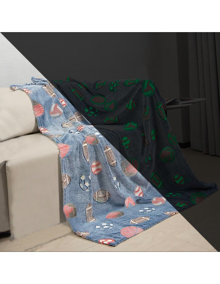 Couverture polaire magique enfant Basketball Gris Fluo 170x180