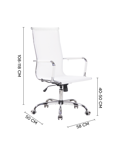 Chaise de bureau en maille à dossier haut RENZO...