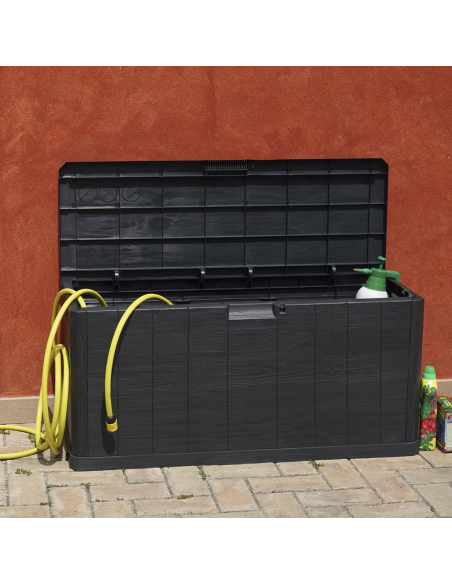 Coffre de rangement coffre de rangement en résine effet bois pour jardin