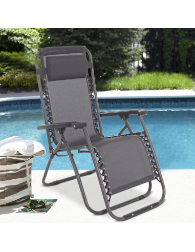 485323 Chaise-longue inclinable GRIGIO EVERTOP...