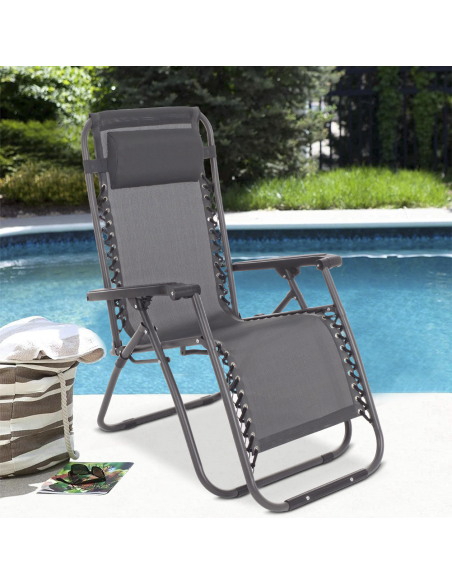 485323 Chaise-longue inclinable GRIGIO EVERTOP GRAVITà ZERO