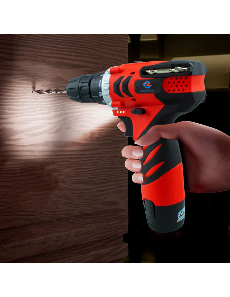 Perceuse-visseuse sans fil à double batterie 12 V avec étui et accessoires