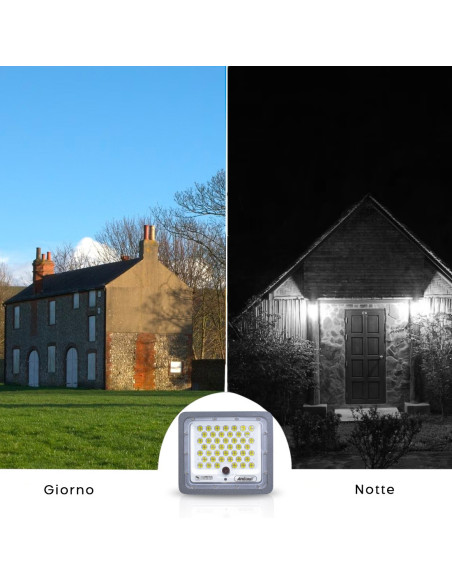 Phare LED 450W avec app Wi-Fi pour caméra surveillance à charge solaire Q-SX77