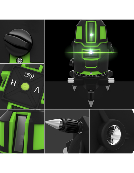 Niveau laser à nivellement automatique Faisceau vert horizontal multiligne 360°