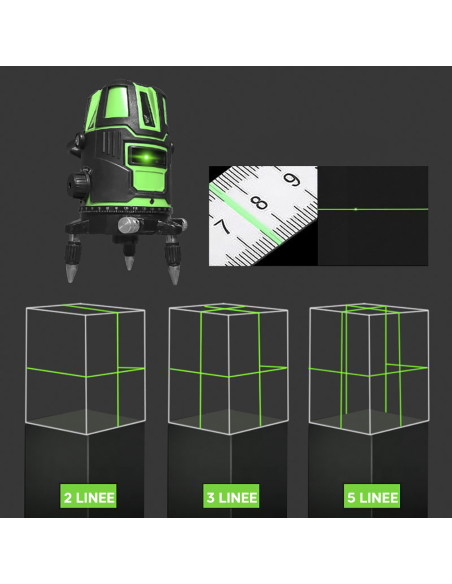 Niveau laser à nivellement automatique Faisceau vert horizontal multiligne 360°