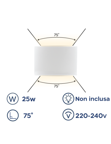 Applique murale en plâtre GS-5016 G9 Montage...