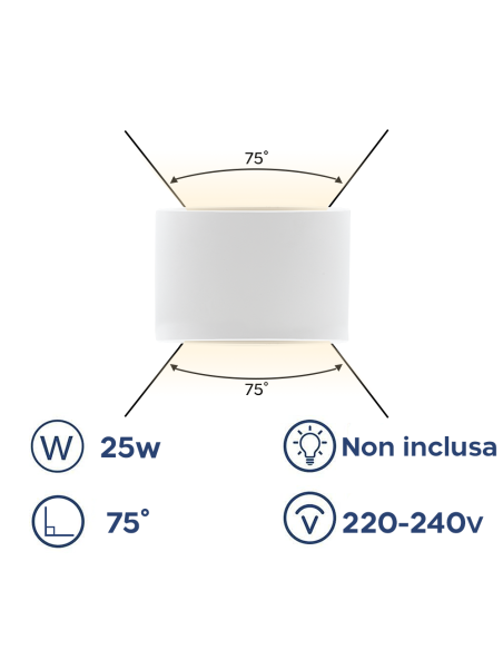 Applique murale en plâtre GS-5016 G9 Montage mural double émission lumineuse