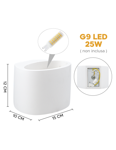 Applique murale en plâtre GS-5016 G9 Montage...