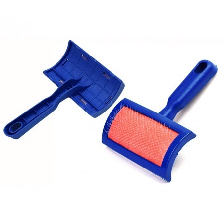 Brosse pour chiens et chats 8 x 14 cm avec des peignes et aiguilles de protection des poils 19418-04  Brosse pour chiens et chats 8 x 14 cm avec des peignes et aiguilles de protection des poils 19418-04