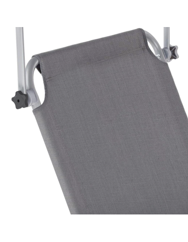 Lit en Textilene 2810143 Dossier réglable GRIS...