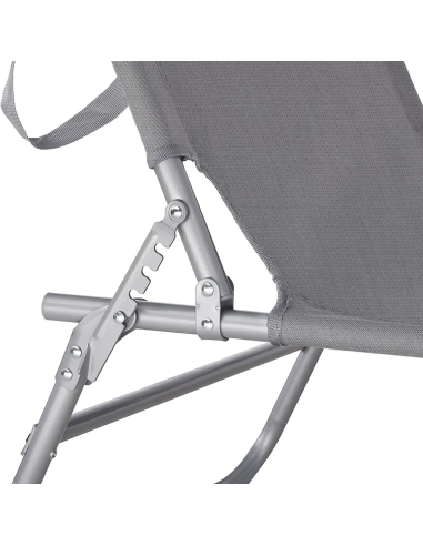 Lit en Textilene 2810143 Dossier réglable GRIS...