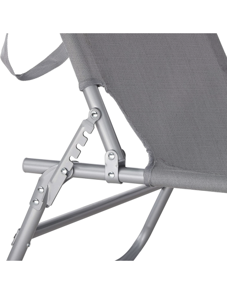 Lit en Textilene 2810143 Dossier réglable GRIS Tube 18 mm avec Parasol