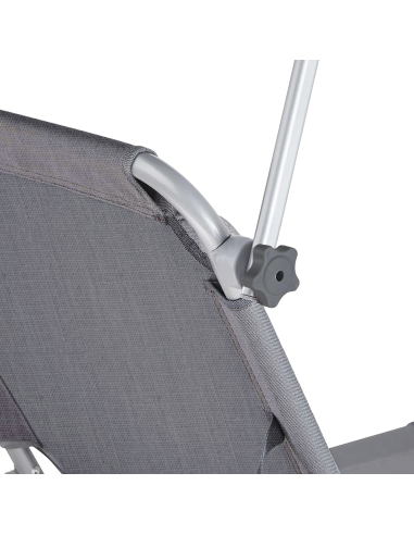 Lit en Textilene 2810143 Dossier réglable GRIS...