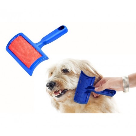 Brosse pour chiens et chats 8 x 14 cm avec des peignes et aiguilles de protection des poils 19418-04  Brosse pour chiens et chats 8 x 14 cm avec des peignes et aiguilles de protection des poils 19418-04