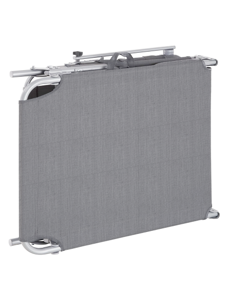 Lit en Textilene 2810143 Dossier réglable GRIS Tube 18 mm avec Parasol