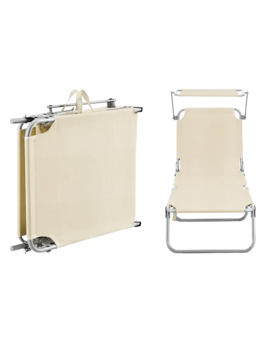 Lit en Textilene 281014 Dossier réglable BEIGE...