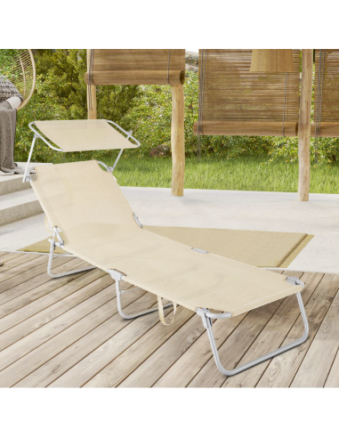 Lit en Textilene 281014 Dossier réglable BEIGE...