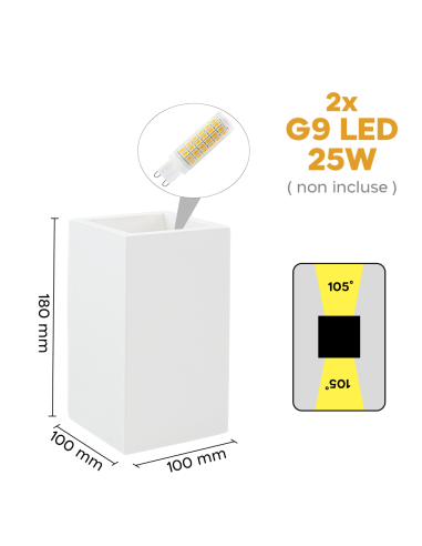 Applique murale en plâtre GS-5032 Montage mural...