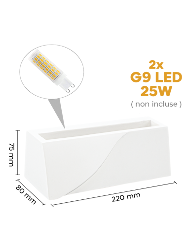 Applique murale en plâtre GS-5045 G9 support...