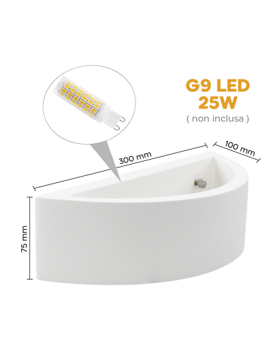 Applique murale en plâtre GS-5035 Montage mural...