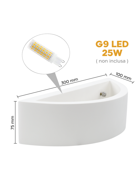 Applique murale en plâtre GS-5035 Montage mural G9 Double émission lumineuse