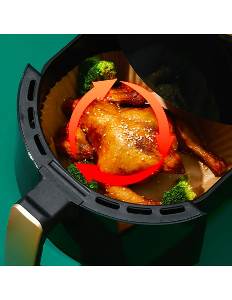 Air Fryer Papier Cuisson 100 pz Rondes 20cm Antiadhésives Et Enduites Silicone