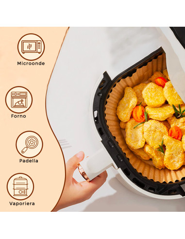 Air Fryer Papier Cuisson 100 pz Rondes 20cm...