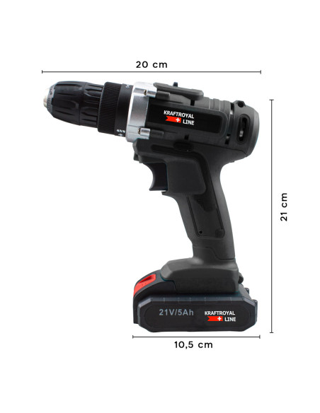 Perceuse sans fil à double batterie 21V Accessoires Vitesse 0-400rpm