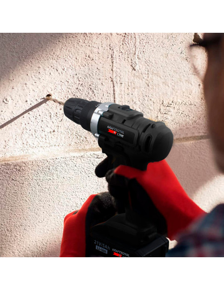 Perceuse sans fil à double batterie 21V Accessoires Vitesse 0-400rpm